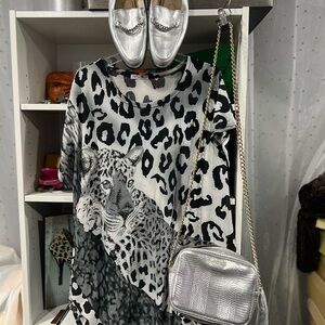 Leopard Print  Top with Silver Accessories